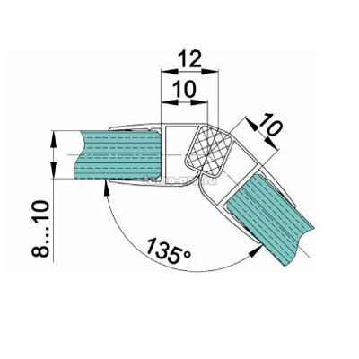 ПМ111-008С Профиль магнитный 135º, для стекла 10 мм, 2.2 м