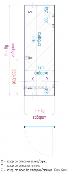 SND00-04 Стеклянная дверь с коробкой L в проем