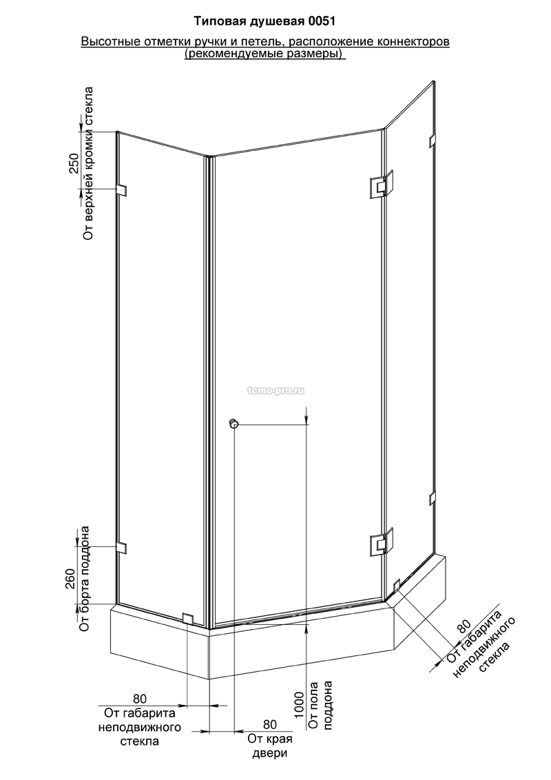 SN600-0051 Душевая кабинка трапеция вариант 1
