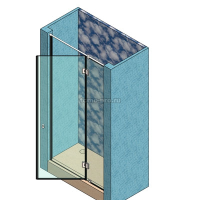 SN600-04 Душевая стеклянная перегородка в проем (ниша)